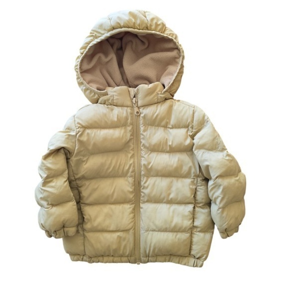 Uniqlo Baby Puffer Jacket 18-24M‎ Fleece Lined Hooded Full Zip Jacket
